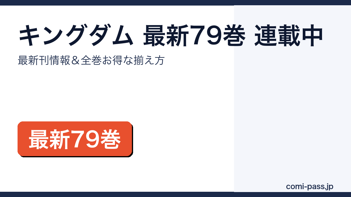 キングダム最新79巻・連載中｜最新刊情報と全巻お得な揃え方のアイキャッチ画像