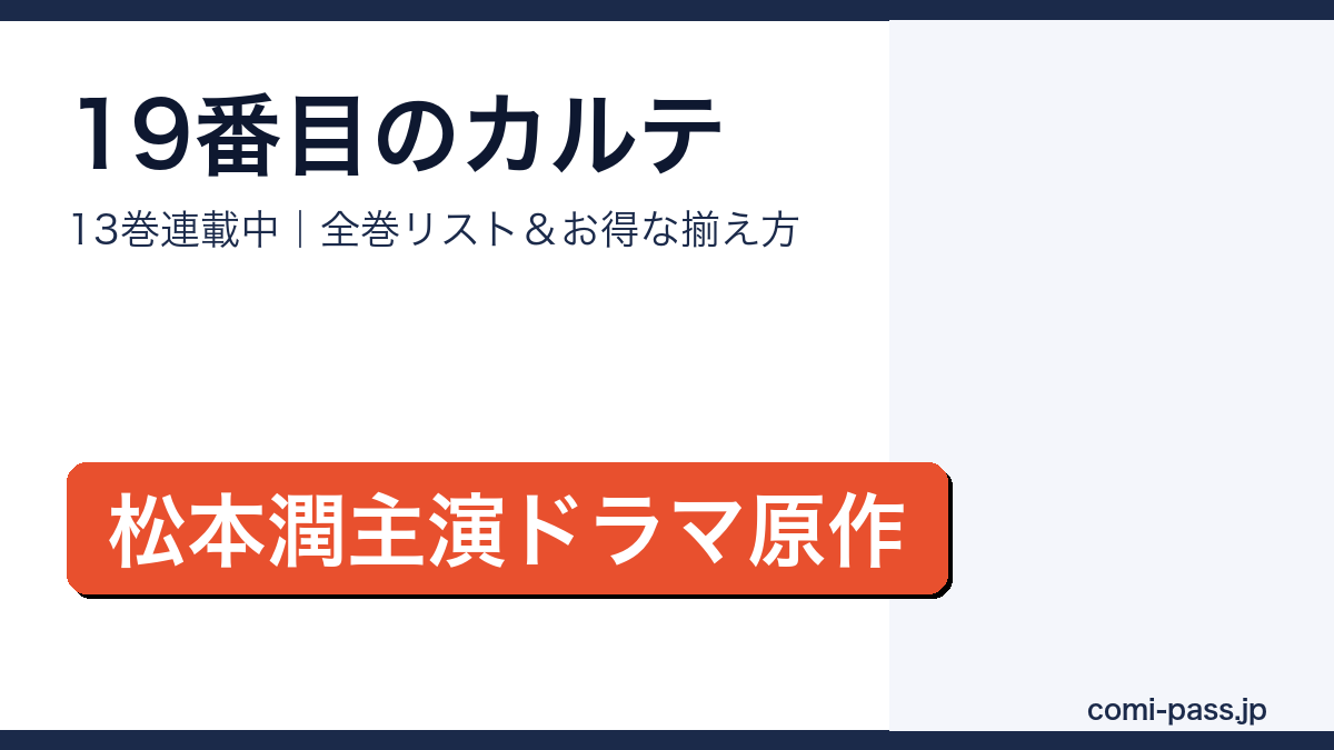 19番目のカルテ全巻リストとお得な揃え方