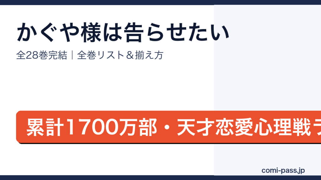 かぐや様は告らせたい全巻リストとお得な揃え方