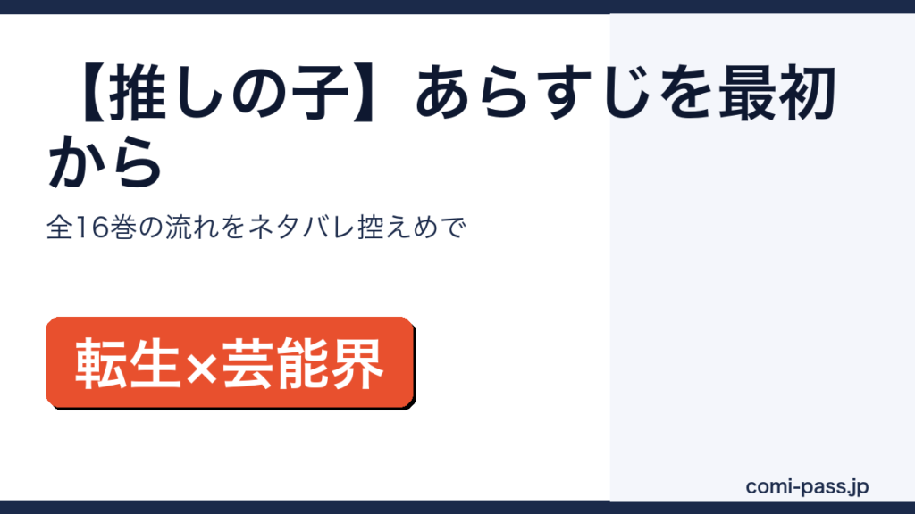 【推しの子】あらすじを最初から全16巻の流れで解説するアイキャッチ画像