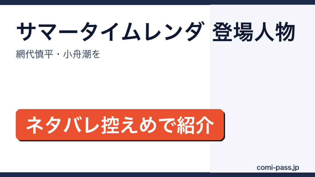 サマータイムレンダの登場人物を紹介するアイキャッチ画像