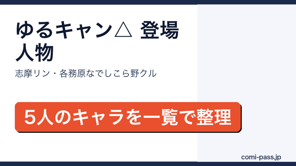 ゆるキャン△の登場人物・キャラクター一覧を紹介するアイキャッチ画像