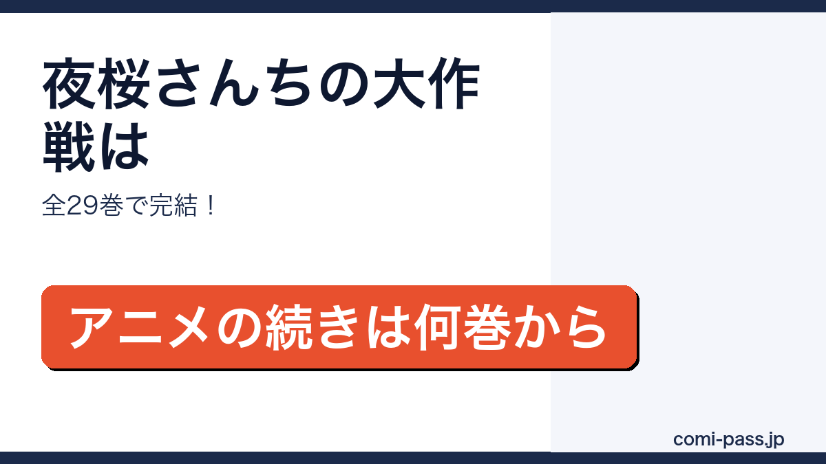 夜桜さんちの大作戦が全29巻で完結していることとアニメの続きを紹介するアイキャッチ画像