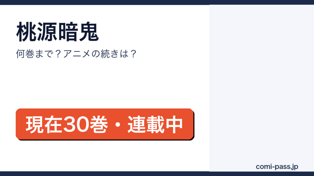 桃源暗鬼は何巻まで？現在30巻・連載中｜アニメの続きは何巻からを解説するアイキャッチ画像