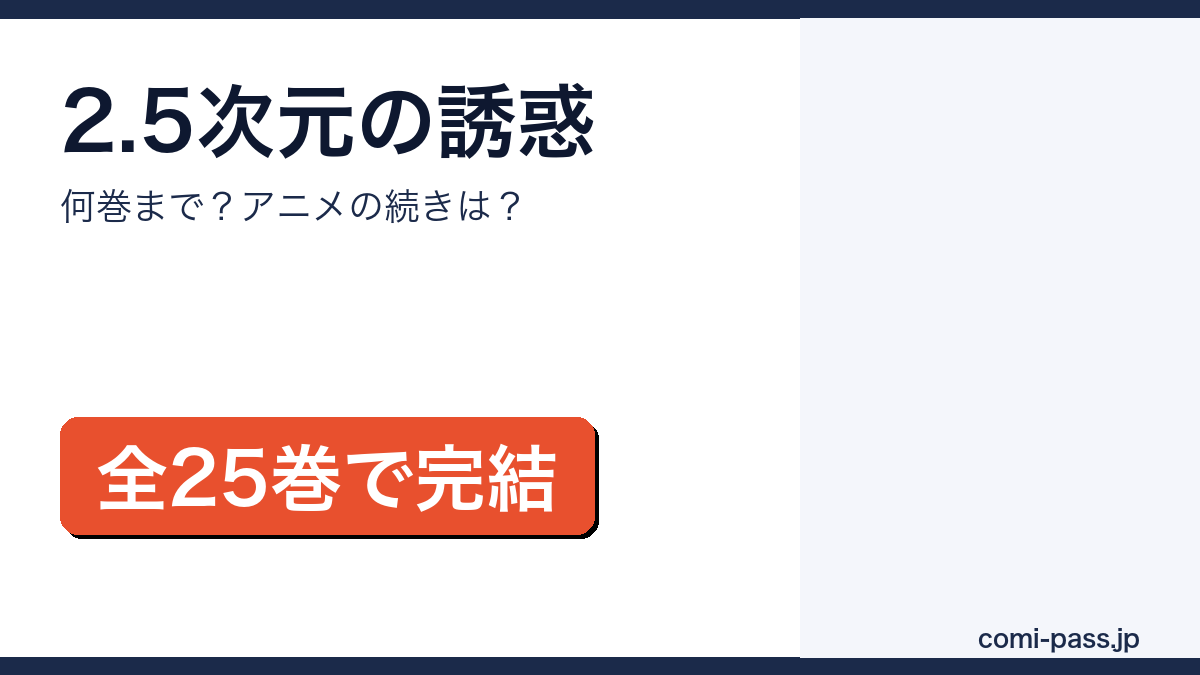 2.5次元の誘惑は何巻まで？全25巻で完結｜アニメの続きは何巻からを解説するアイキャッチ画像