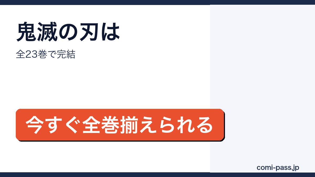 鬼滅の刃が全23巻で完結していることを紹介するアイキャッチ画像