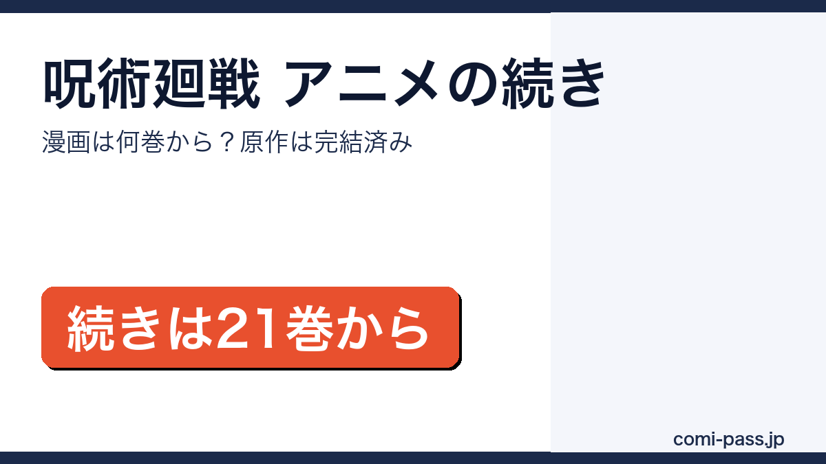 呪術廻戦アニメの続きは漫画何巻からアイキャッチ画像