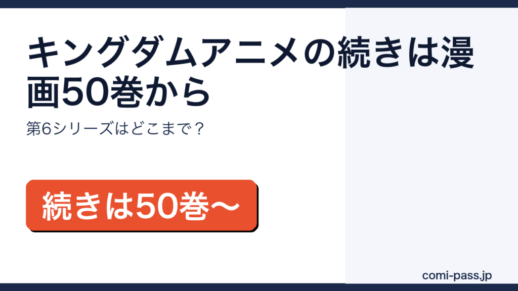 キングダムアニメの続きは漫画50巻から｜第6シリーズの放送範囲のアイキャッチ画像