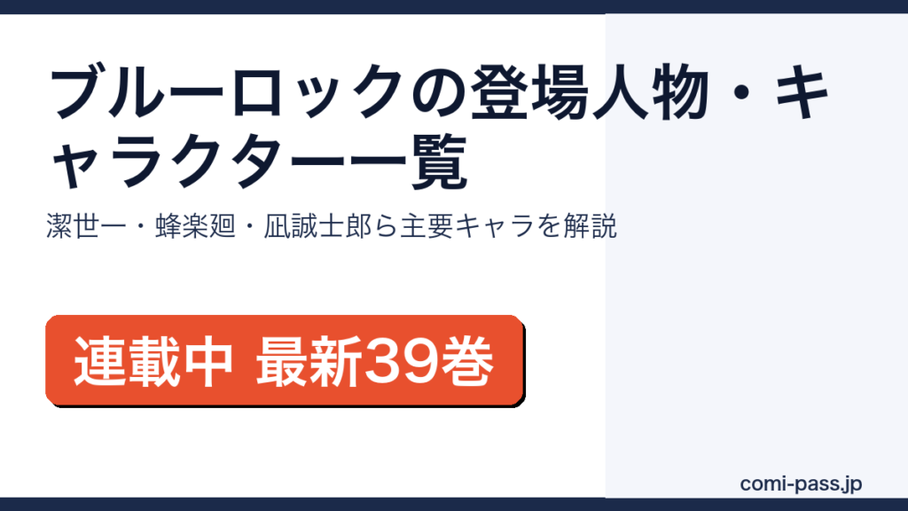 ブルーロックの登場人物・キャラクター一覧、潔世一・蜂楽廻・凪誠士郎ら主要キャラを解説するアイキャッチ画像