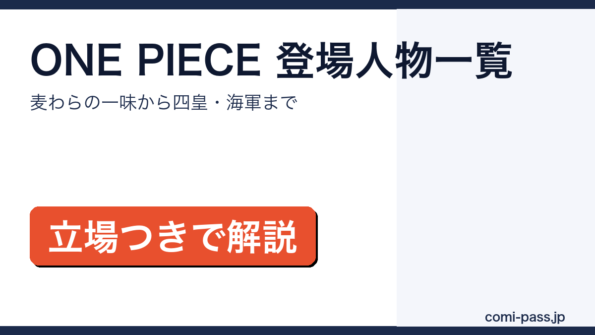 ONE PIECEの登場人物・キャラクター一覧を紹介するアイキャッチ画像