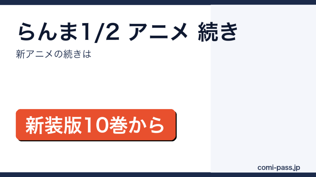らんま1/2の新アニメの続きが漫画の何巻からかを解説するアイキャッチ画像