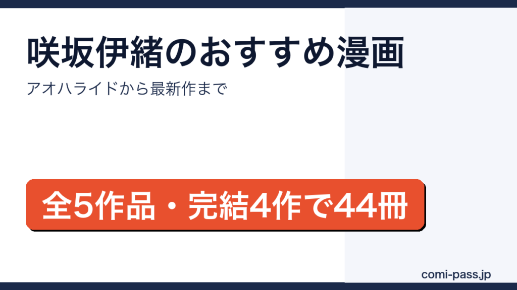 咲坂伊緒のおすすめ漫画5作品と読む順番を紹介するアイキャッチ画像