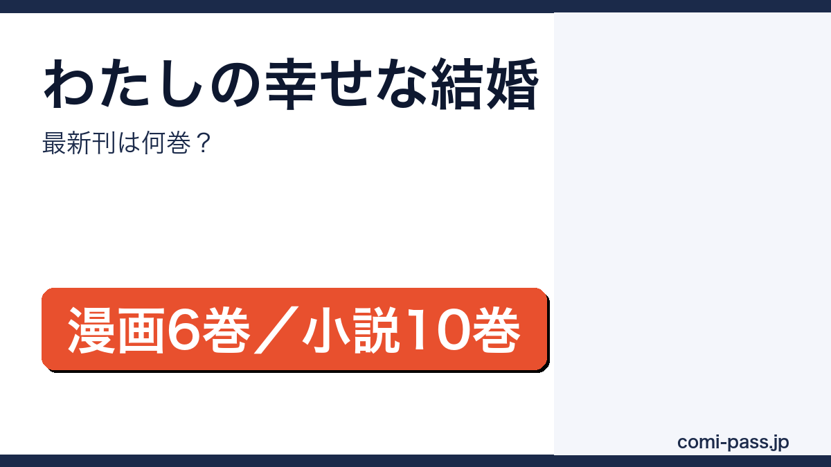 わたしの幸せな結婚の漫画版最新刊は6巻、原作小説は10巻であることを伝えるアイキャッチ画像