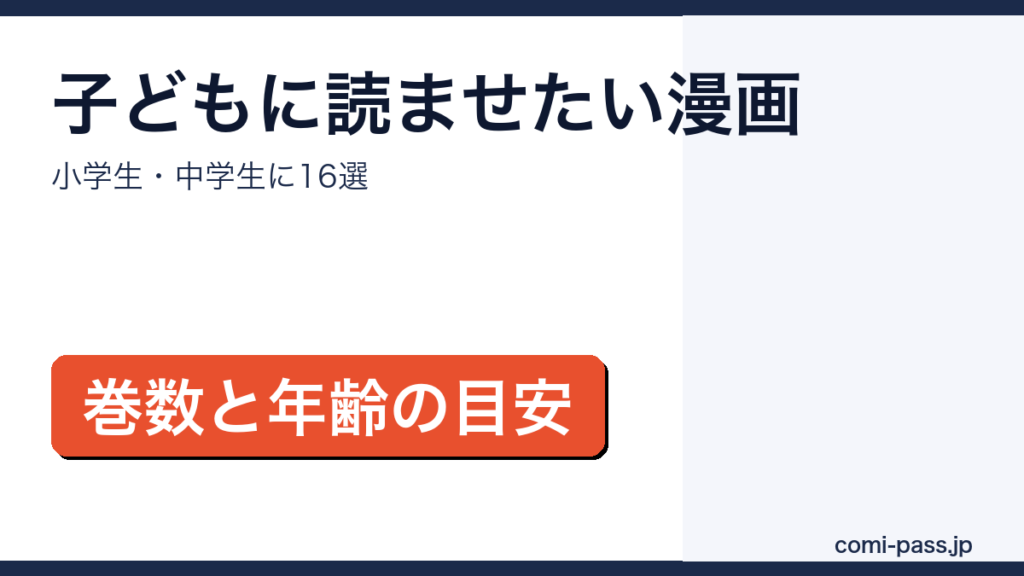 小学生・中学生におすすめの漫画16作品をタイプ別に紹介するアイキャッチ画像