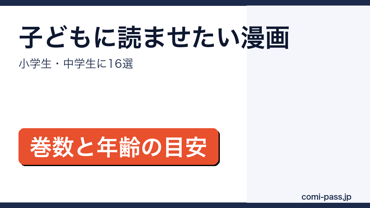 小学生・中学生におすすめの漫画16作品をタイプ別に紹介するアイキャッチ画像