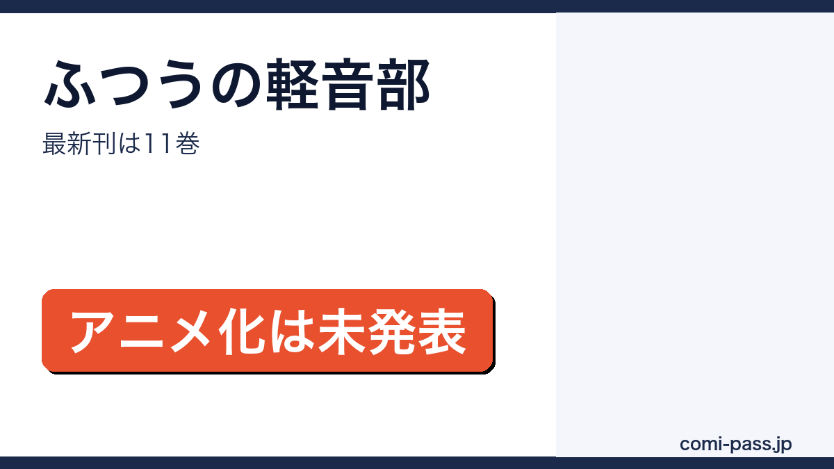 ふつうの軽音部の最新刊が11巻でアニメ化は未発表であることを伝えるアイキャッチ画像