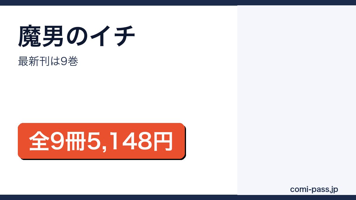 魔男のイチの最新刊が9巻であることを伝えるアイキャッチ画像