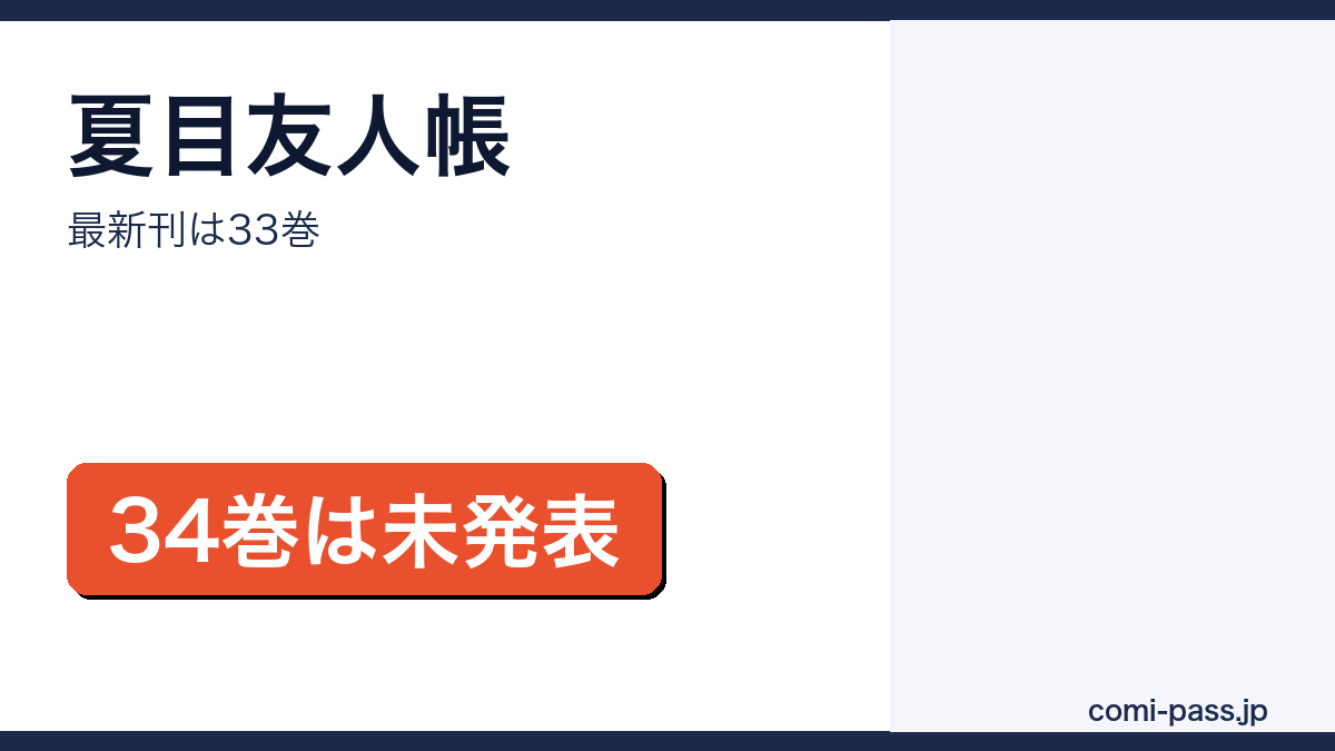 夏目友人帳の最新刊が33巻で34巻は未発表であることを伝えるアイキャッチ画像