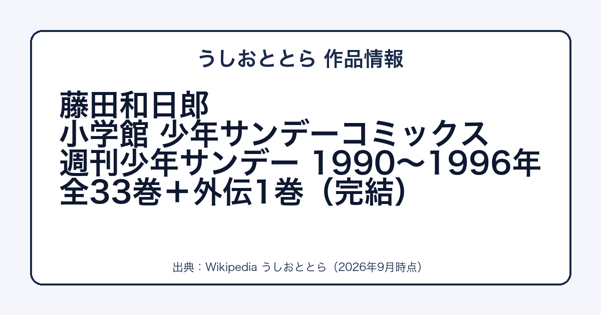 うしおととらの作者・出版社・巻数をまとめた図