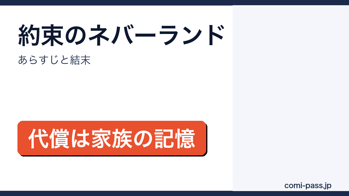 約束のネバーランドのあらすじと結末を解説するアイキャッチ画像