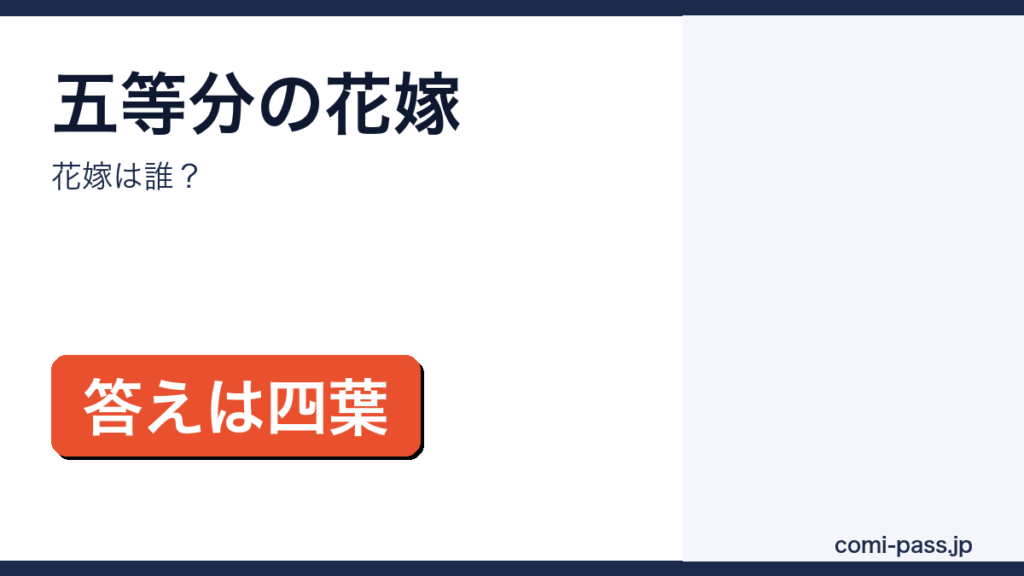 五等分の花嫁のあらすじと結末を解説するアイキャッチ画像