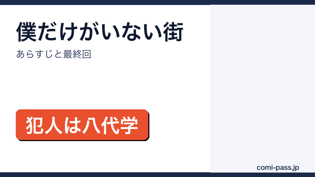 僕だけがいない街のあらすじと最終回を解説するアイキャッチ画像